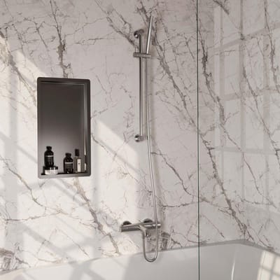 Brauer Brushed Edition Opbouw Baddouche Thermostaatkraan - Staaf - Doucheslang - Glijstang - Handdouche - Rvs Geborsteld Pvd