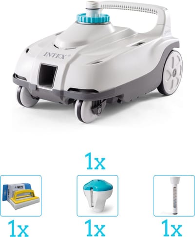 Intex Zwembad stofzuiger ZX100 - Automatisch - 28006 inclusief Thermometer - Chloordrijver en Scrubborstel