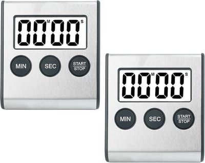 stuks korte timer, keukentimer, digitale timer, keukentimer, stopwatch, digitale korte wekker met magneet, eierwekker, digitaal, keukenklok voor koken, studeren, sport, vergadering, geneeskunde