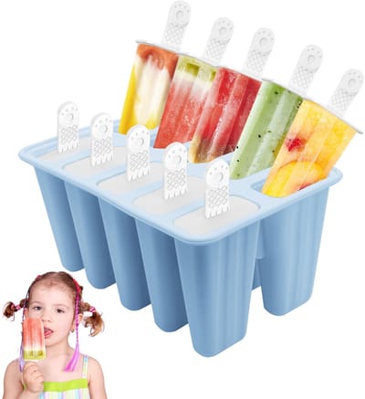 Allecto - Siliconen ijsvormen - Herbruikbare ijslollyvormen - Eenvoudig te ontvormen - Blauw - Creatieve ijslolly's - Ideaal voor zomerse verfrissi...
