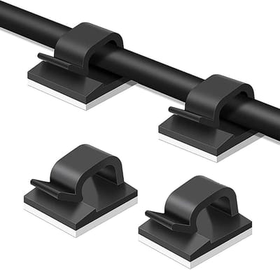 Set van 50 Zelfklevende Kabelhouders voor Desk Cable Management, Organiseer Kabels voor Verlichting en Decoratie, Geschikt voor Thuis, Werkplaats en Buitengebruik
