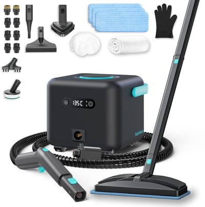 Sophitech Stoomreiniger - 2600W - 30s Opwarmtijd - 4 Bar Krachtige Stoom - 2.5L Watertank - 140°C Dieptereiniging - Handstomer & Vloerstomer - Inclusief 20 Accessoires