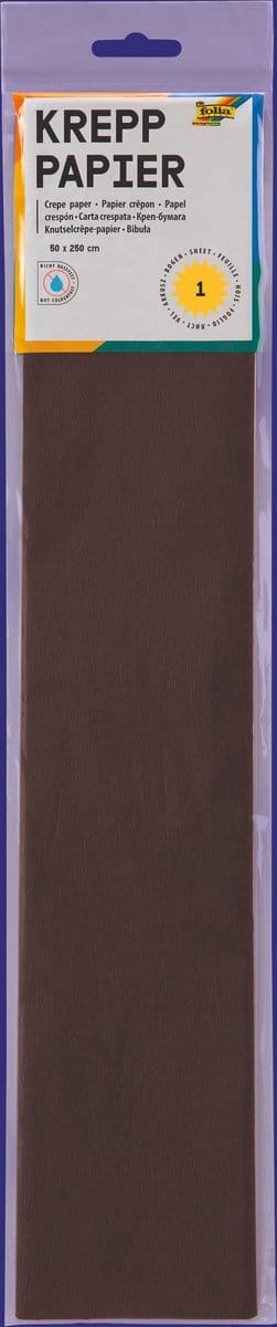 Crêpepapier Folia 250x50cm nr115 donkerbruin | 10 stuks