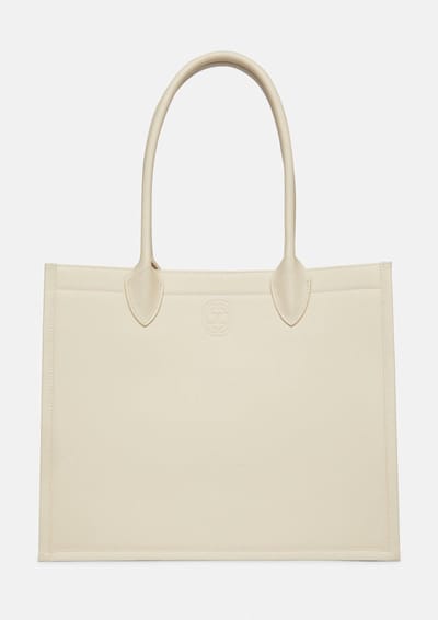 Dames leren totebag met magnetische sluiting COMMA