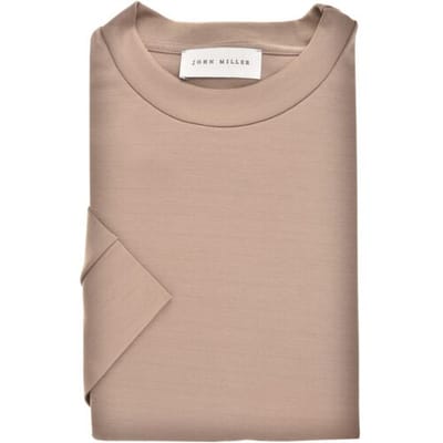 John Miller T-Shirt Round Neck Casual Fit Solid Color Jersey Midden Bruin / male