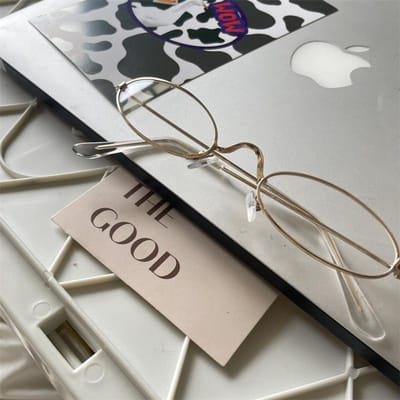 Japanse Harajuku Legering Ovaal Bril Goud Zilver Legering Vierkant Bril Gezichtsverzorging Anti-blauw Brilmontuur Voor Dames Voor Heren gray