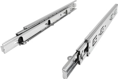 1 paar SOTECH Volledig uittrekbare Geleiders KV4-45-H45-L250-NF met Steunbeugel (Lengte 250 mm ingeschoven / Draagvermogen 45 kg) Telescopische geleider voor Houten