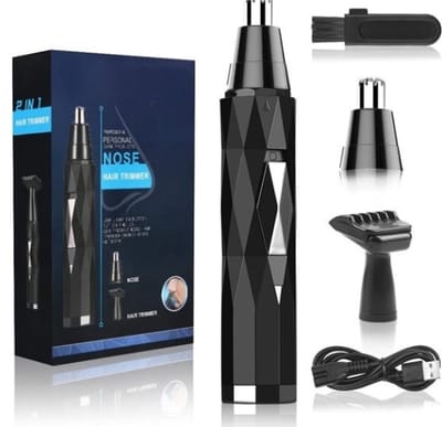 StayPowered Neushaartrimmer - Voor Pijnloze en Precieze Verzorging - Multifunctioneel - Dubbelzijdige Messen - 360° Roterende Kop - Waterdicht en Makkelijk te Reinigen - USB Oplaadbaar - Zwart - Levering Sneller dan Aangegeven!