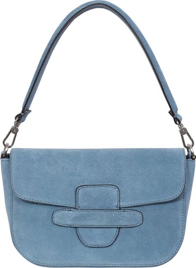 abro Schoudertas Leather Suede Shoulder Bag Camilla Light Blue / Fairy Lichtblauw