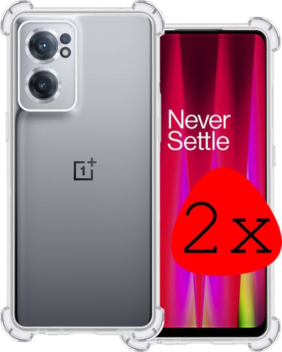 Hoesje 2 Stuks - Geschikt voor OnePlus Nord CE 2 - Sterk & Shockproof - Siliconen Case - Back Cover - Telefoon Hoes Shock Proof - Transparant