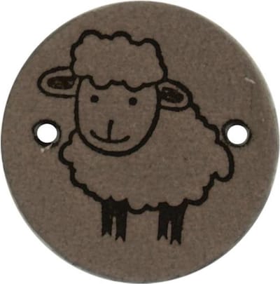 Durable Leren Label met Schaapopdruk – 2 cm – Set van 2 Stuks
