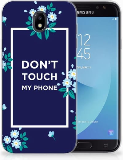 Samsung Galaxy J7 2017 | J7 Pro Silicone-hoesje Flowers Blue DTMP