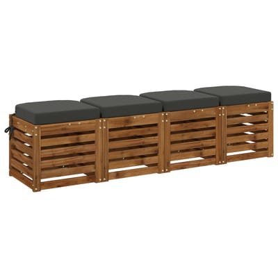 vidaXL - 4-delige - zitkussens - SOEST - 4 - pcs - 100% - Polyester - Antraciet