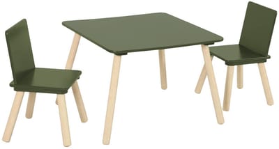 sweeek - Kindertafel vierkant met 2 stoelen grenenhout - judith