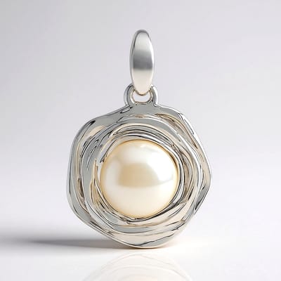 Cavill - Zilveren hanger 925 Sterling met 8 mm witte zoetwater kweekparel - Rond geslepen - Tijdloze parelhanger - Casual en formeel - 22x15 mm