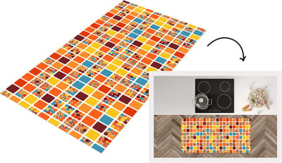 Keukenloper - Loper keuken - Patronen - Seventies - Stad - 120x60 cm - Keukenloper vinyl