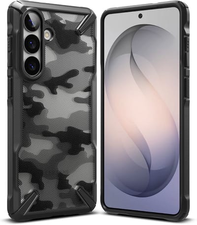 Ringke Fusion X | Hoesje Geschikt voor Samsung Galaxy S26 Plus | Back Cover | Militaire Standaard | Camo Zwart