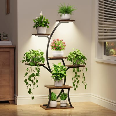 Ibenzoa® Decoratieve plantenstandaard met groeilicht voor binnen en buiten gebruik