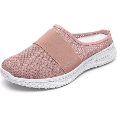 Damesslippers Tas Hoofd Luie Halve Sleep Ademend Comfortabel Mesh Schoenen Grensoverschrijdend Binnenhuis Casual Schoenen 40 gray