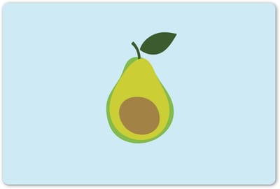 Placemats 45x30 cm - Placemat kunststof - 1 stuk - Avocado - Illustratie - Groene - Vrucht - Borden onderleggers - Decoratie voor op tafel - Keuken tafeldecoratie accessoires - Vinyl onderlegger - Tafelversiering