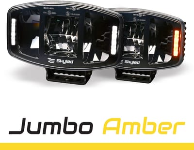 SKYLED Jumbo Amber Led verstraler met positielicht wit/amber 10.000 Lumen 100 watt IP69K