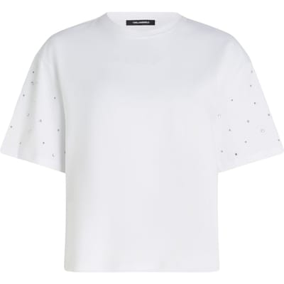 Karl Lagerfeld Embellished Slv Boxy T-shirt White Taglia: XS | Maglie Sportivi Outlet | Donna | Bianco