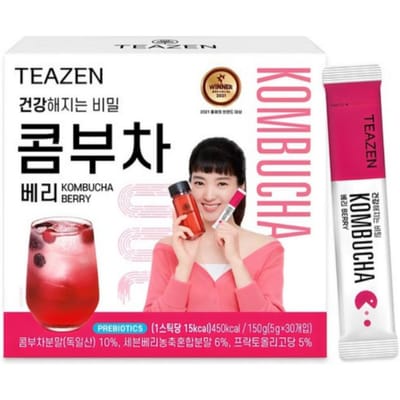 Jungkook Teazen Kombucha de BTS 8 saveurs 5 g 30 bâtonnets par boîte Berry flavor 30sticks