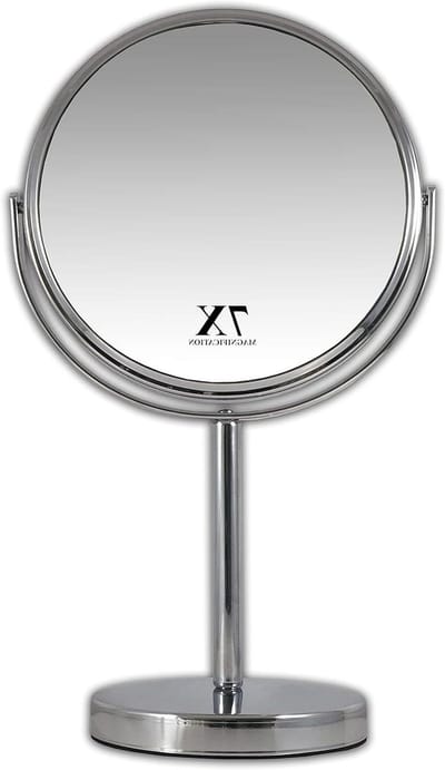 Make-up Spiegel - Vergrotende Spiegels - Gedetailleerde Verzorging - Draaibaar Dubbelzijdig - Ø18cm - Wit