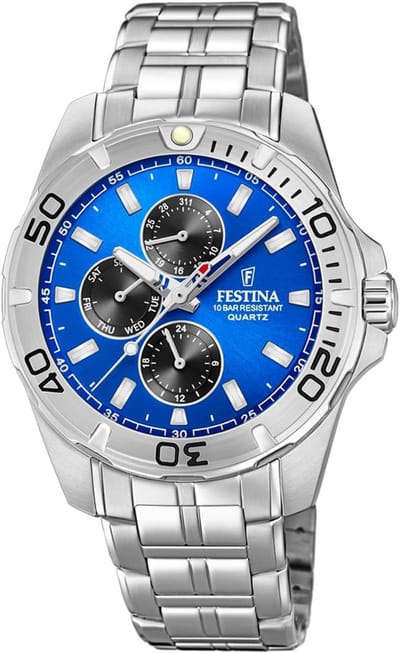 Heren Horloge RVS Band Analoge Chronograaf Waterdicht