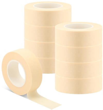 9 Rollen Beige Masking Tape 22mmx20m - Verf Tape met 80°C Warmtebestendigheid, Ideaal voor Schilderen, DIY Projecten en Creatieve Klussen