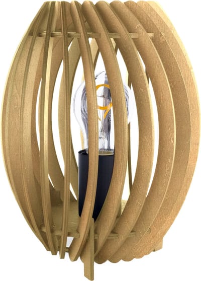 Groenovatie Houten Tafellamp - E27 Fitting - Met Aan/Uit Knop - ⌀ 215 x 250 mm - Hout