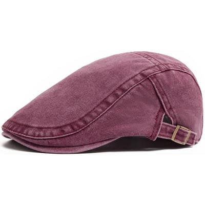 Nieuwe Vintage Katoenen Baret Mannen Vrouwen Mode Platte Vizier Cap Casual Herfst Baretten Retro Krantenjongenshoed Zomer Unisex Verstelbaar One Size wijnrode kleur