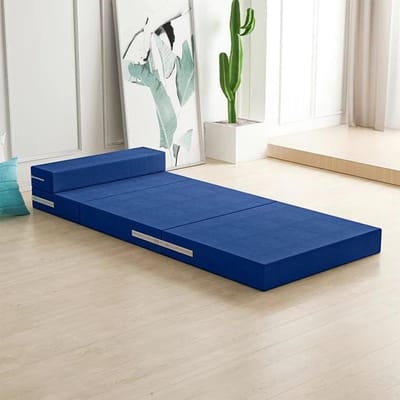 Opvouwbare Matras - Gastenbed Vloer - Kamperen Reizen - Hoogwaardig Schuim - 200x70cm - Blauw