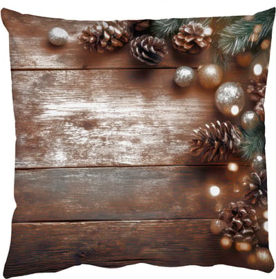 Sierkussens - Kussentjes Woonkamer - 50x50 cm - Kersthoekdecoratie - Dennenappels - Lichtjes