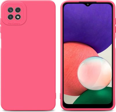 Cadorabo Hoesje geschikt voor Samsung Galaxy A22 5G in FLUID ROOD - Beschermhoes gemaakt van flexibel TPU silicone Cover Fluid Case