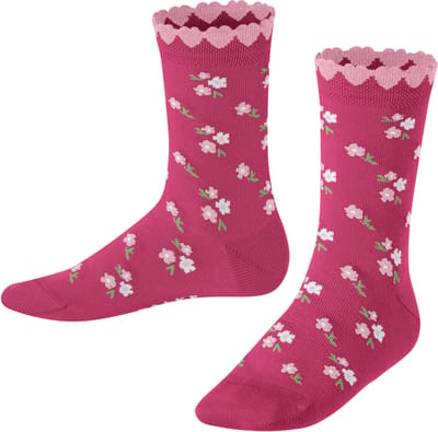 FALKE Ditsy Flowers gedessineerd katoen sokken kinderen paars - maat 23-26