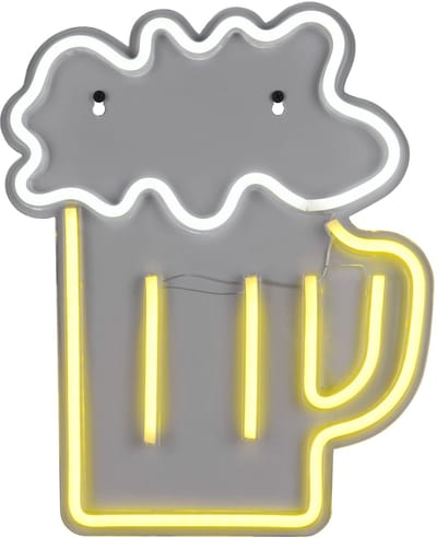 REALITY BEER - Wandlamp - Transparant helder - incl. 1x SMD 5 W - Snoerschakelaar - Wandmontage - USB-C aansluiting