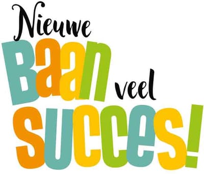 Wenskaart nieuwe baan veel succes