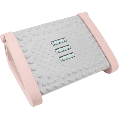 Voetensteun onder bureau 6 in hoogte verstelbaar Ergonomische voetenbank met massagestructuur en roller voor kantoor Pinkish