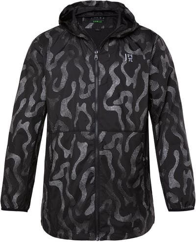 JAY-PI - Heren - jas outdoor verjaardag super licht reflectorprint capuchon - Zwart - Maat 3XL