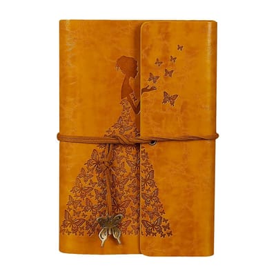 Dailygoody - A6 vintage lederen dagboek - spiraal gebonden schetsboek