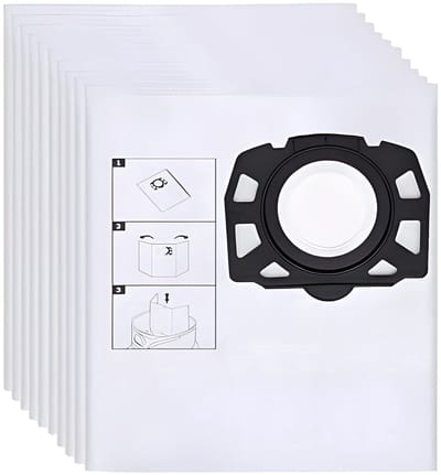 10 stofzuigerzakken geschikt voor Kärcher WD3 WD2 Plus KFI 357 WD3S SE4001 SE4002 KWD1 KWD2 KWD3 2.863-314.0