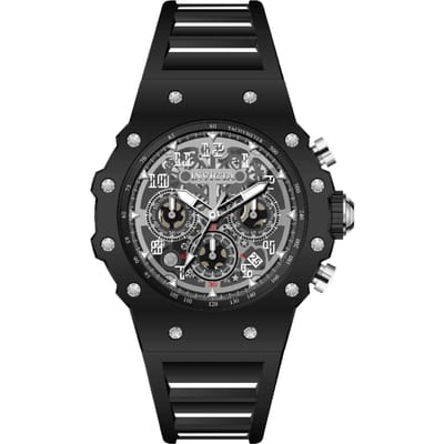 Invicta Racing 69669 Herenhorloge - Quartz Uurwerk - Acryl met Zilveren Wijzerplaat - 43 mm