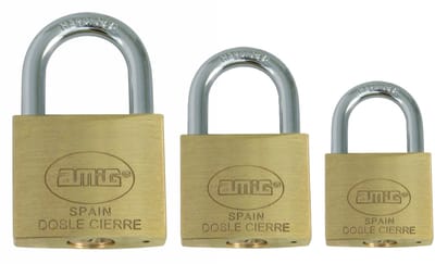 Amig High Quality Hangsloten / koffersloten set - 3x stuks - maat 30/40/50 mm - messing - incl 2 sleutels per slot