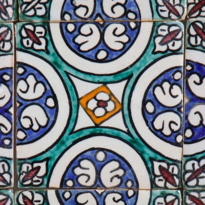 Wandtegels – Handgeschilderd keramiek – Set van 4 – 10×10 cm – Blauw turkoois tegel