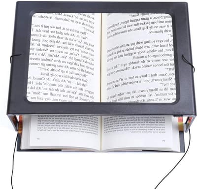 Tafel Loep - Vergrootglas met 4 LED verlichting - Loep 3x - Vergrootglas Lezen - Vergrootglas Opvouwbaar Tafel met - Voor Slechtziende -Vergrootpagina voor lezen - 27.5 x 20.5 x 10.5 CM