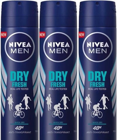 NIVEA MEN Deo Spray - Dry Fresh - Voordeelverpakking - 3 x 150 ml