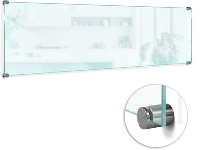 Wallfluent Transparante Keuken Achterwand - Helder Glas Achterwand Keuken - 100x30 cm - Keuken Achterwand Glas Transparant - Transparante Beschermplaat Keuken - Doorzichtige Spatplaat Keuken - Glazen Spatplaat Transparant