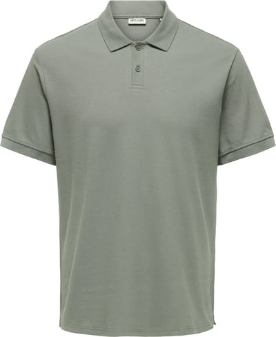 Only & Sons groene heren polo   Punt kraag   Regular fit   Structuur patroon   Knoopsluiting   Korte mouw Groen L