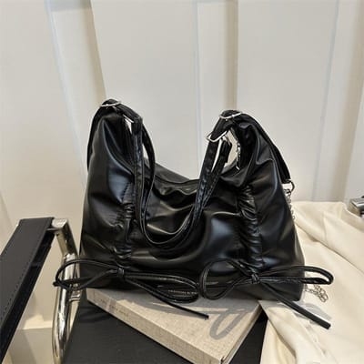 Sac à main grande capacité version coréenne pour femme, nouveau sac fourre-tout tendance, multifonctionnel, à bandoulière unique et à double usage black
